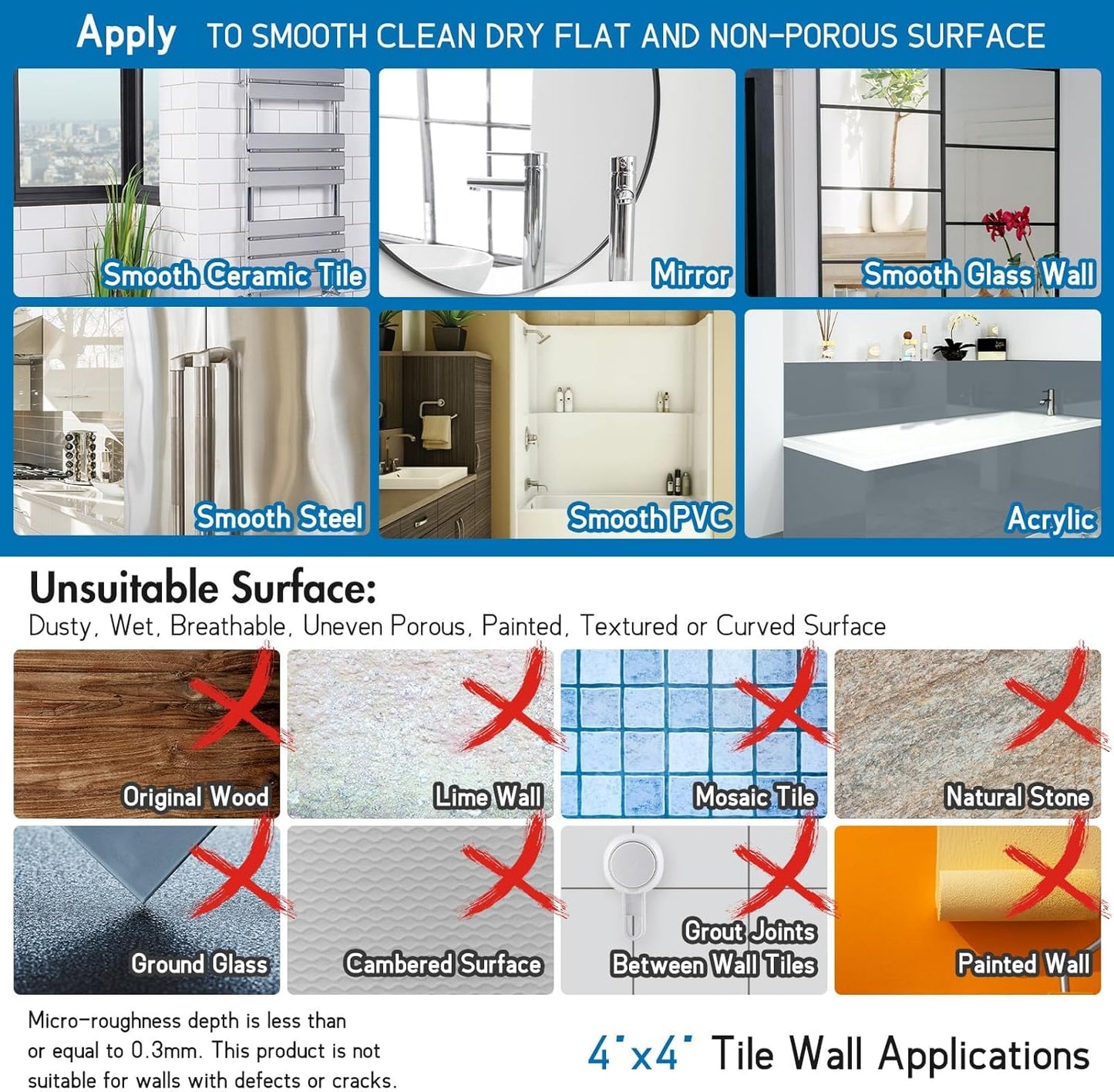 LEVERLOC 2 Pack Shower Grab Bars for Bathtubs and Showers, Easy to Install Suction Shower Handles for Bathroom Removable Handrails for Seniors Elderly Heavy Duty Safety Grip Waterproof Drill Free Gray